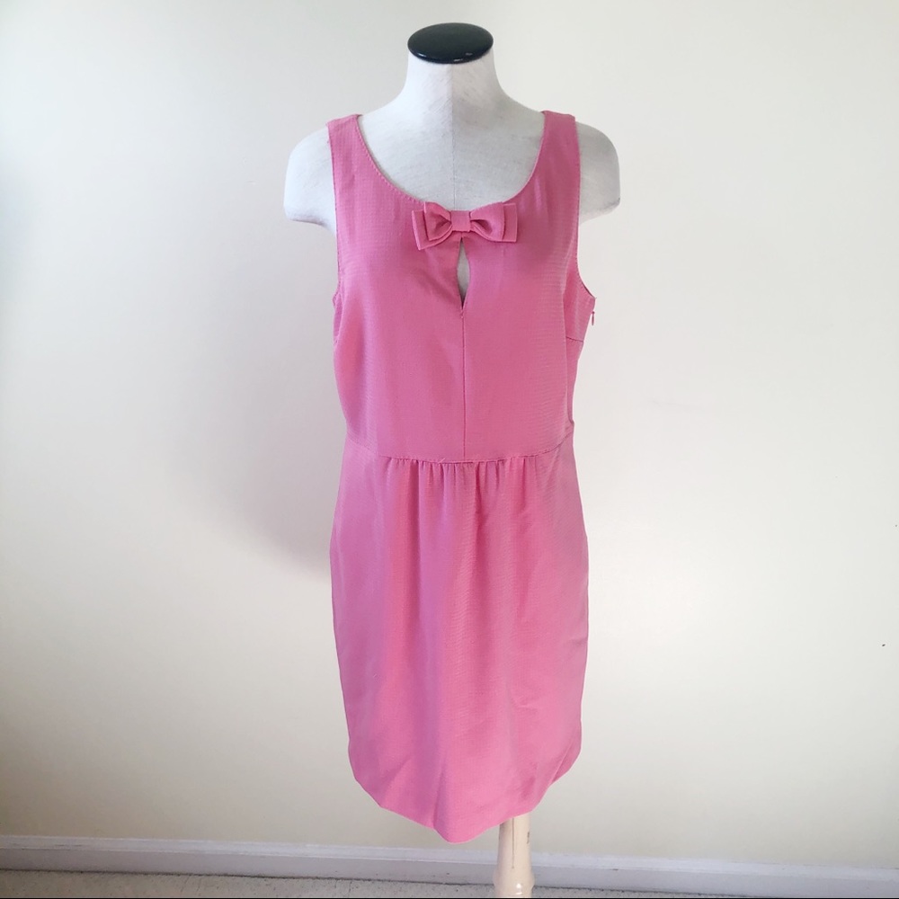 Pink Tartan bubble gum pink keyhole bow dress